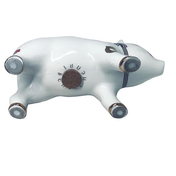 Henri Bendel “Pucker Up” Discontinued Lipstick Kisses Porcelain Piggy Bank - Picture 11 of 12